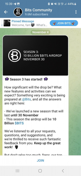 
			Bits Airdrop: Всё, что нужно знать		